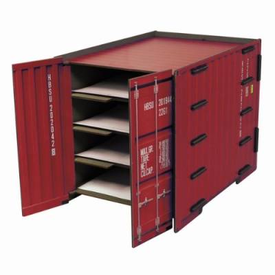 Werkhaus - Ablage in Container-Optik, Rot , DIN A4, 4 Fächer (CO1082) von Werkhaus