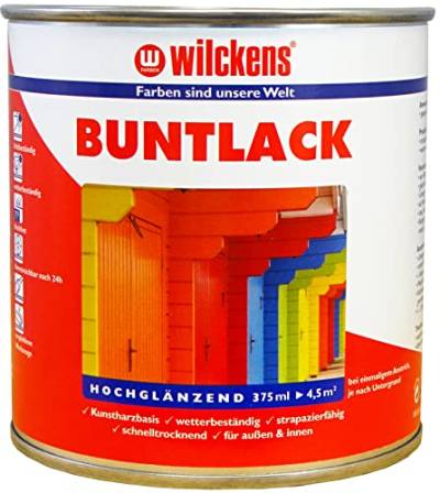 Wilckens Kunstharz Buntlack für Innen und Außen, hochglänzend, 375 ml, RAL 1021 Rapsgelb von Wilckens
