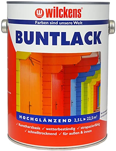 Wilckens Kunstharz Buntlack für Innen und Außen, hochglänzend, 2,5 l, RAL 6005 Moosgrün von Wilckens
