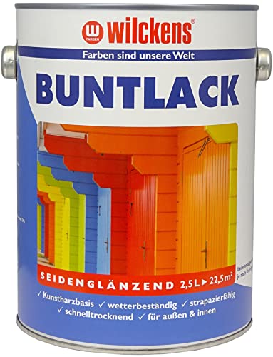 Wilckens Kunstharz Buntlack für Innen und Außen, seidenglänzend, 2,5 l, RAL 9005 Tiefschwarz von Wilckens