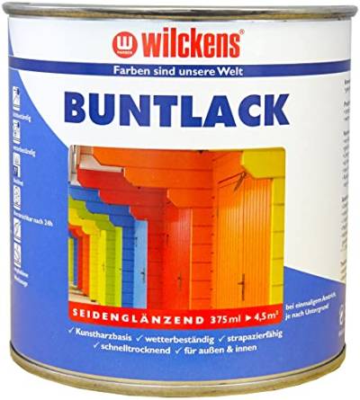 Wilckens Kunstharz Buntlack für Innen und Außen, seidenglänzend, 375 ml, RAL 5010 Enzianblau von Wilckens