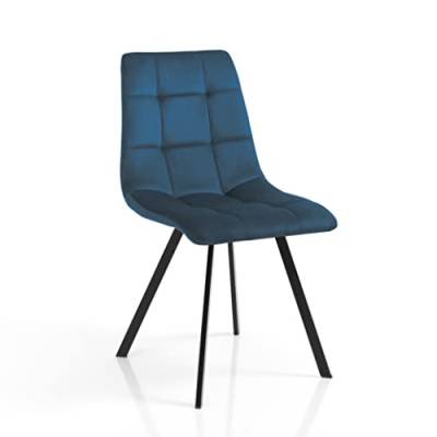Wink Design Tiffani Blue Set mit 4 Stuhl, Blau, Schwarz matt, H87x44x56 cm von Wink Design