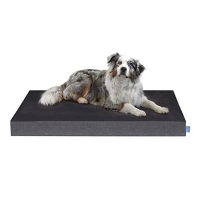 XDREAM orthopädisches Premium Hundebett | Flauschiges Hundekissen|mit Gelschaumauflage zur Gelenkschonung|Bezug abnehmbar und waschbar | Öko-Tex Zertifiziert | Höhe 8 cm | 118 x 72 x 8 cm | Grau von XDREAM