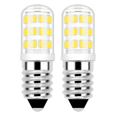 XIMNCHNI E14 LED Kühlschranklampe, 2.5W E14 Lampe 6000K Ersatz für 25W Kühlschrank Glühbirne 300LM, AC 220-240V, Nicht Dimmbar,Lampe für Dunstabzugshaube, Nähmaschine, Salzlampe, 2er Set (Kaltweiss) von XIMNCHNI