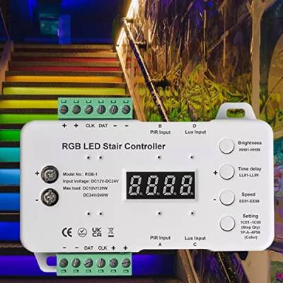 LED-Treppenstufenbeleuchtung mit Bewegungsmelder,16 Stufen LED Treppenlicht RGB Bunte Treppenlichter Farbige Licht (RGB) von XLSBZ