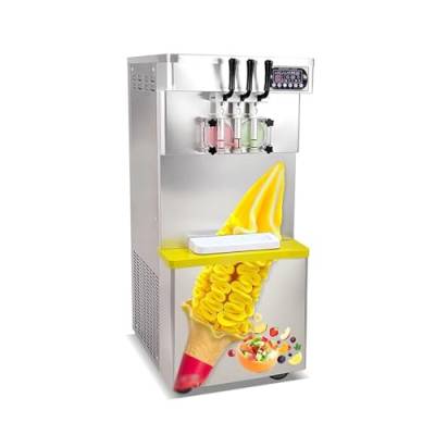 Eismaschine, Transparenter Körper, Vertikale Kommerzielle Eismaschine, Milchteeladen, Spezielle 3-Farben-Eismaschine Für Weiche, Süße Kegel, Eiscreme-Joghurt-Maschine von YOtat