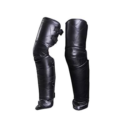 YXYECEIPENO-Motorcycle pants Verstellbare Beinschützer Knieschoner Aus Motorradleder Abziehen, PU-Material Wasserdicht, Hitzeschutz Motorradausrüstung Bei Kaltem Wetter (Color : Black) von YXYECEIPENO-Motorcycle pants