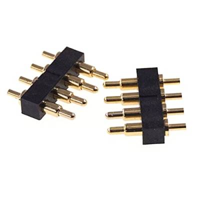 5PCS Pogo Pin Connector Test Probe Gold Überzogene Kupfer Power Pogopin Batterie Frühling Belastete Kontaktnadel PCB,DIP,1×4 Pin von Yhloubb