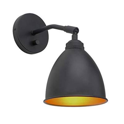 Yosoan Wandleuchte Antik Deko Design Wandbeleuchtung Vintage Industrie Loft-Wandlampe (Schwarz) von Yosoan