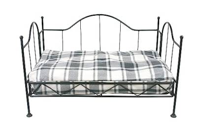 Bett aus Metall, Stil Schmiedeeisen, zusammenklappbar, 74 x 48 x 44 cm, Schwarz von ZAMIBO