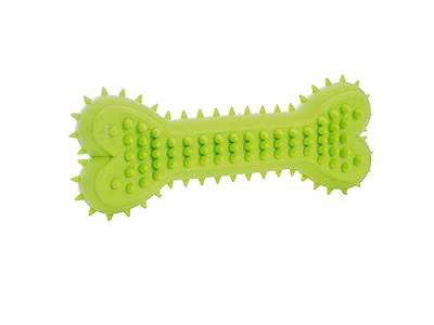 ZAMIBO Knochen aus widerstandsfähigem TPR-Gummi, mit Noppen, 15 x 8 x 2,5 cm, Grün von ZAMIBO