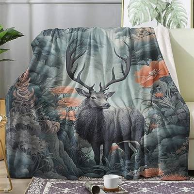 ZDABAOEC Kuscheldecke 230x270 Hirsch Decke Flauschig, Fleecedecke, Sofadecke, Couchdecke, Wohndecke, Wohnzimmer Blanket, Riesig Groß Decken für Sofa Couch, Weich & Kuschelig von ZDABAOEC