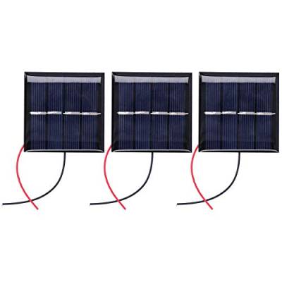 ZLXHDL 3 Stück 0,45 W 2 V Kleines Solarpanel, DC-Mikro-verdrahtetes Polysilizium-Solarpanel, DIY-Elektromaterialien-Photovoltaikzellen von ZLXHDL