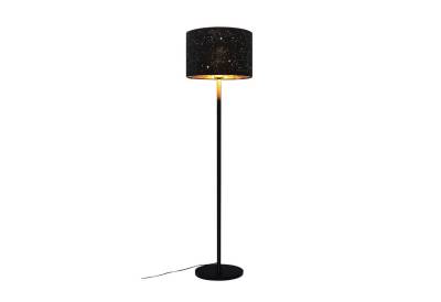 ZMH Stehlampe Modern Stehleuchte aus Stoff CRI 80+ E27 Fassung Wohnzimmer, Hochwertiges Material, LED wechselbar, Schwarz-Gold von ZMH