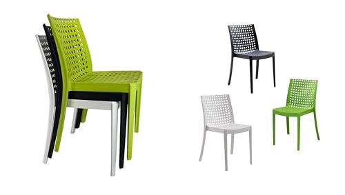 ZStyle Strandstuhl – Stuhl aus Kunststoff – Gartenstuhl – stapelbar – Polypropylen – Design – modern – weiß – Esszimmerstuhl – für Gäste – robust (weiß) von ZStyle