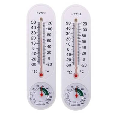 Wand-Thermometer zum Aufhängen, Gewächshaus-Hygrometer,Vertikales langes Innentemperaturmessgerät - Temperaturmesser und Wettermonitor mit Doppelskala für Terrasse, Garten oder Kinderzimmer(Black) von ZXCVWWE