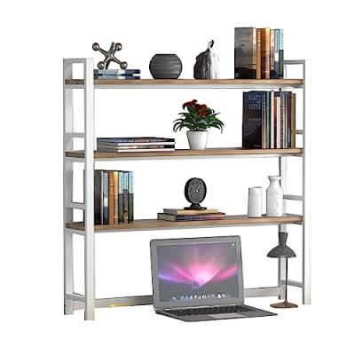 Desktop-Bücherregal – Desktop-Bücherregal, Desktop-Bücherregal für Computertisch, Mehrzweck-Bücherregal aus massivem Holz, Aufbewahrungs-Bücherregal aus Schmiedeeisen/B/120 * 24 * 118 cm von ZXFDMSWJ