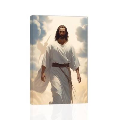 ZXHYWYM Christliche Leinwandbilder religiöse Gemälde von Jesus Wanddekoration schwarzes Jesus Christus Poster Glaube Wanddruck für Zuhause Kirche mit Rahmen (60.00 x 90.00 cms) von ZXHYWYM