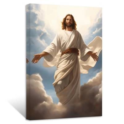 ZXHYWYM Jesus Leinwandbilder Gott Bilder Drucke christliches spirituelles Poster Christus Kunstwerk für Gebetsraum Wohnzimmer Gerahmt (Bild-3, (30.00 x 45.00 cms)) von ZXHYWYM