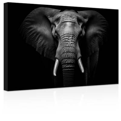 ZXHYWYM Schwarz weiße Elefanten Leinwandbilder afrikanischer Wald Wildtiere Bilder Drucke Tiere Gemälde Büro Wanddekoration Gerahmt (Bild-3, (70.00 x 105.00 cms)) von ZXHYWYM