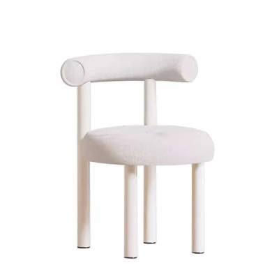 ZXTRYBHD Esszimmerstuhl, Gepolsterte Stühle mit Bequemer Rückenlehne, Küchenstuhl, Moderner Schminkstuhl mit Metallbeinen für Wohnzimmer/Empfang/Schlafzimmer (Color : White Legs) von ZXTRYBHD