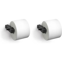 Zack - Carvo Toilettenpapierhalter 16,5x10x2,6cm Schwarz Set von 2 Stück von Zack