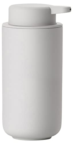 Zone Denmark Ume Seifenspender/Seifenpumpe aus Steingut mit Soft Touch-Beschichtung, extra großes Fassungsvermögen (450 ml), weichgrau von Zone Denmark
