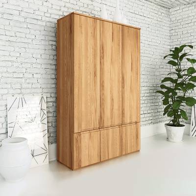 Drehtüren-Kleiderschrank "Genova" - Holzart: Wildeiche - Farbe: braun von allnatura