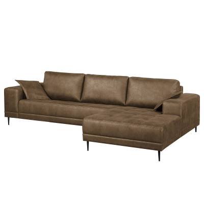 ars manufacti Ecksofa Flesk Latte Macchiato Microfaser 282x83x167 cm (BxHxT) Industrial von ars manufacti