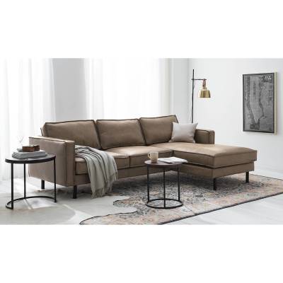 ars manufacti Ecksofa Fort Dodge 2-Sitzer Muskat Kunstleder 240x81x164 cm von kollected