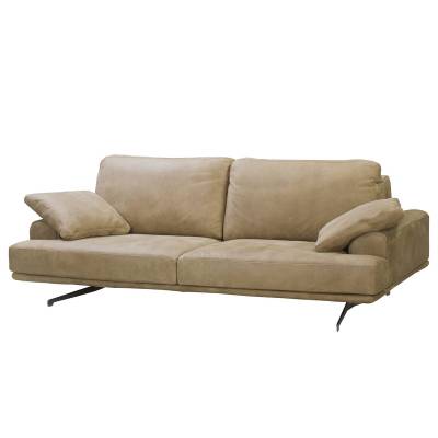 ars manufacti Sofa Hendra I 3-Sitzer Taupe Echtleder 240x86x109 cm von ars manufacti