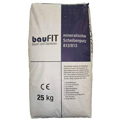 bauFIT 25kg mineralischer Scheibenputz - Fertig mit 3mm Körnung - mineralischer Putz für innen und außen - Strukturputz - Dekorputz einfach aufzubringen – atmungsaktiv von bauFIT