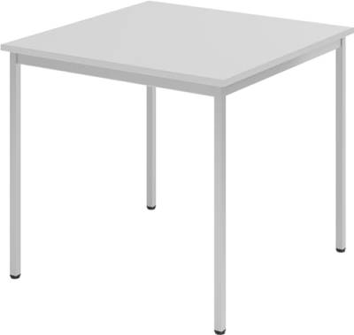 bümö Tisch klein, Multifunktionstisch, 80 x 80 cm in grau - Beistelltisch, Bistrotisch, Esstisch, Pausentisch, Mehrzwecktisch Tischsystem für Warteraum, Pausenraum & Co. von bümö