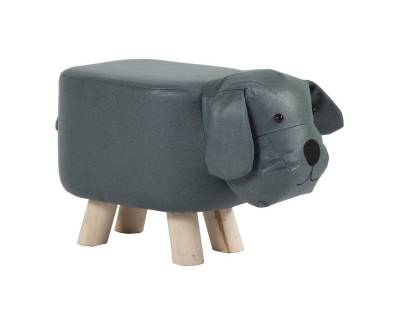 colourliving Kinderhocker Tierhocker Hund blau grau Kinderhocker Tier Hocker Holz Sitzhocker (1 St), exklusives Design von colourliving
