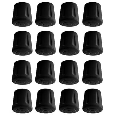 cyclingcolors 16x Möbelfüße Gummi Möbelgleiter Rund Stuhlkappen fusskappen Kappen schutzkappen für stuhlbeine schwarz Rohrkappen Endkappen Rundrohr (20mm) von cyclingcolors