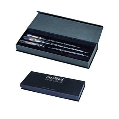 da Vinci Watercolor Series Deluxe Pinselset Casaneo, Aquarell, Schnappbox-Set Quill Size 2, Slant Size 10, Oval Size 12 schwarz von DA VINCI