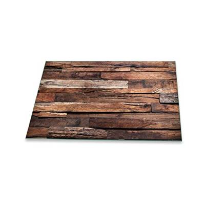 decorwelt | Herdabdeckplatte 80x52 cm 1-Teilig Holz Braun Ceranfeldabdeckung Universal Spritzschutz Glas Deko Elektroherd Induktion für Kochplatten Herdschutz Schneidebrett Sicherheitsglas von decorwelt