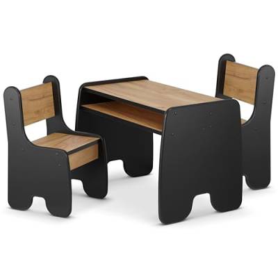 defiPad Stylisch und Stabile Kindertisch mit 2 Stühlen | Schreibtisch Kinder mit stauraum und Kinderstuhl | Sitzgruppe Kinder | Kinder Tisch Stuhl Set | Kinderzimmer Möbel von defiPad