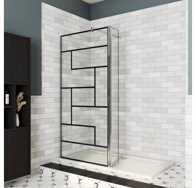 duschspa Duschwand 8mm Glas Duschtrennwand Walk in Dusche Duschwand mit Flipper-Panel, Einscheibensicherheitsglas, Sicherheitsglas, (Set), Glas, Nano Glas von duschspa