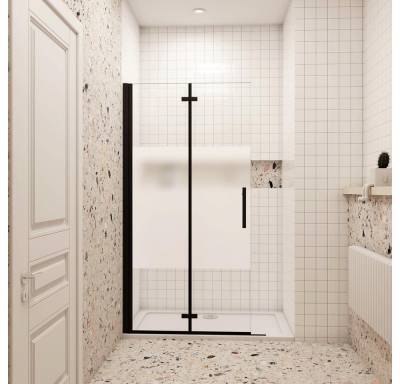 duschspa Duschwand Duschtür Falttür Trennwand Walk in Dusche Faltwand mit Milchstreifen, Einscheibensicherheitsglas, Sicherheitsglas, (Set), Glas, Nano Glas von duschspa