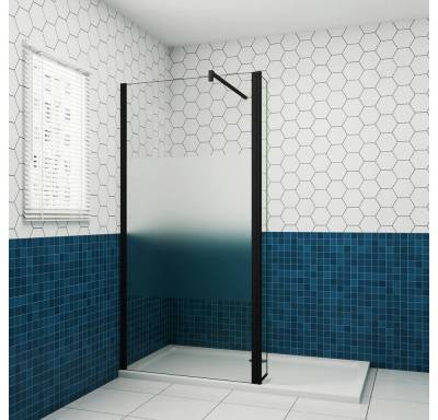 duschspa Duschwand Trennwand + Flipper-Panel mit Milchstreifen Walk in Dusche Glaswand, Einscheibensicherheitsglas, Sicherheitsglas, (Set), Glas von duschspa