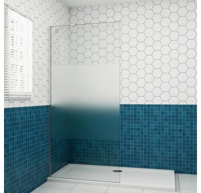 duschspa Duschwand Walk in Trennwand Duschkabine Glaswand mit Milchstreifen, Einscheibensicherheitsglas, Sicherheitsglas, (Set), Glas von duschspa