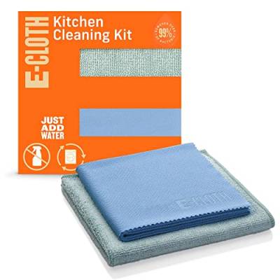 e-cloth Küchen-Reinigungsset, Mikrofaser, Blau & Grün, 2 Tuchset, 1 Packung von e-cloth