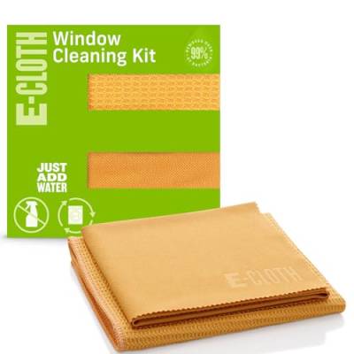 E-Cloth Fenster-Reinigungsset, Mikrofaser, Orange, 2 Tuchset von e-cloth