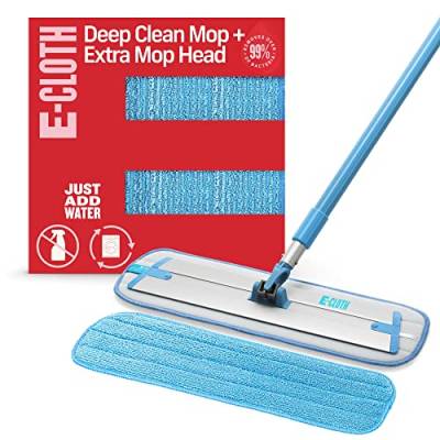 E-Cloth Deep Clean Mop mit extra Mop Ersatzkopf, Mikrofaser-Mop, Perfekter Bodenreiniger für Hartholz, Laminat, Fliesen- und Steinböden, waschbar und wiederverwendbar, 100 Waschversprechen von e-cloth
