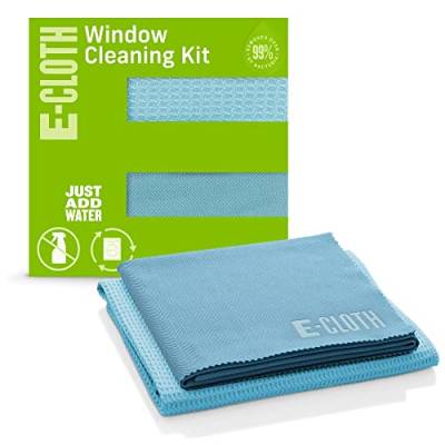 e-cloth Fensterschrubben & Polierset Mikrofaser-Reinigungstuch-Set, Alaskan Blue, Old Version von e-cloth