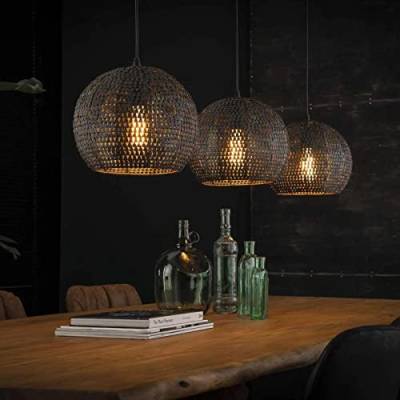 famlights Retro Pendellampe Melody für Esstisch/Hängeleuchte rustikal/Vintage Pendelleuchte/Esszimmerlampe industrial/Dimmbar 3- flammige Hängelampe Glas/Deckenleuchte/Pendelleuchte E27 von famlights