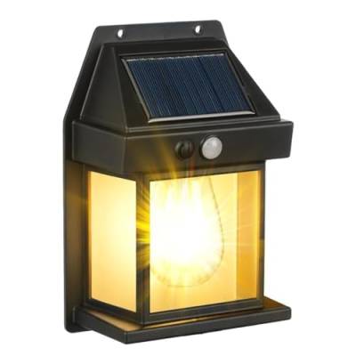 flintronic Solar Wandleuchte Aussen, Solarlampen für Außen, Aussenlampe mit Bewegungsmelder 3 Modi, IP65 Wasserdicht Außenlampe, Solar Wandleuchte Aussen für Zaun Garten Veranda Pfad Balkon, Schwarz von flintronic