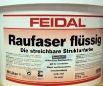 Feidal Raufaser flüssig / 5 Liter / weiss / matt / Wand- u. Deckenfarbe mit dekorativen Raufasereffekt, zum Rollen und Spritzen / waschbeständig, lösemittelfrei, / ideal auch um auf Untergründe kleine Unebenheiten zu kaschieren von Feidal