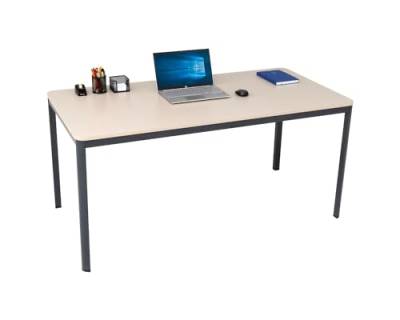 furni24 Schreibtisch D-Profil Nova 120x80x75cm, Sandfarbe, Einfache Montage, Arbeitstisch, Bürotisch, Küchentisch,Esstisch, Druckertisch Büro-Möbel Computertisch Gaming-Tisch Mehrzwecktisch von furni24